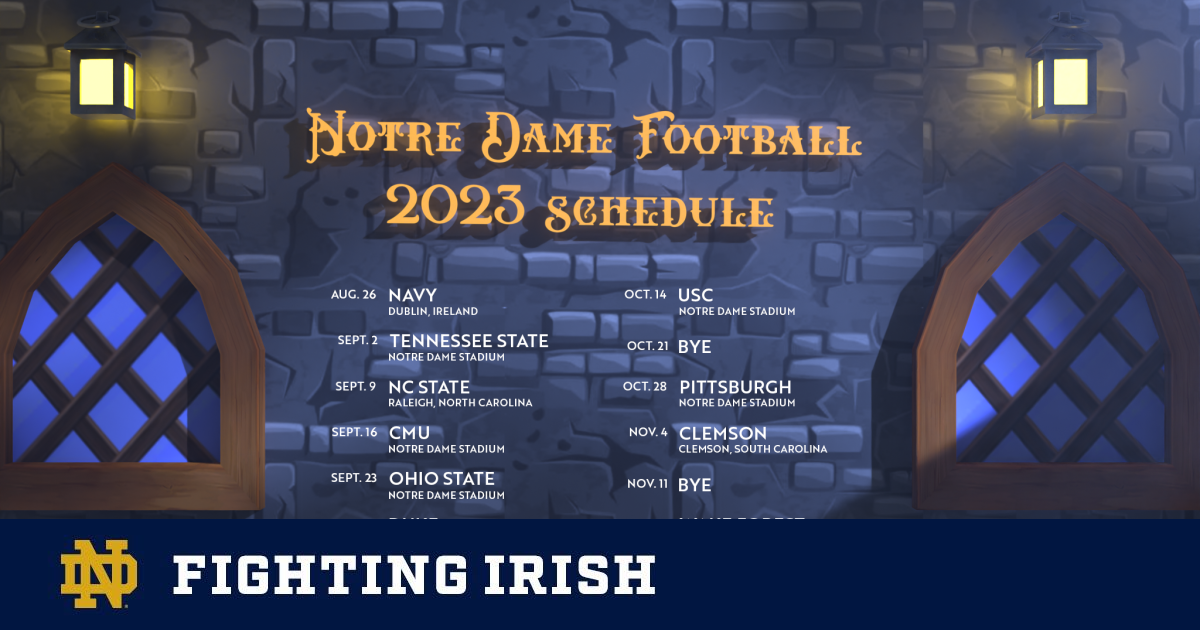 Notre Dame Announces 2023 Football Schedule Notre Dame Fighting Irish