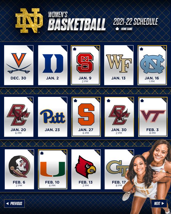 Nd 2022 Schedule Both Acc & Nd Release Full 2021-22 Schedule – Notre Dame Fighting Irish –  Official Athletics Website