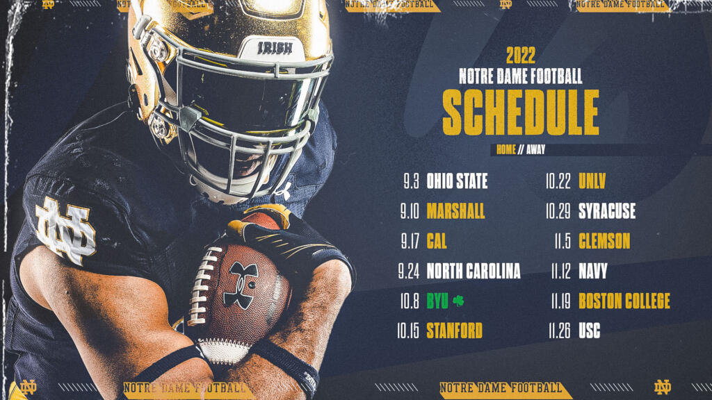 Marshall University Fall 2022 Schedule Notre Dame Announces 2022 Football Schedule – Notre Dame Fighting Irish –  Official Athletics Website